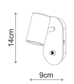 Noor II leselampe vegg 1lys 14cm messing