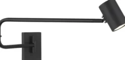 Noor II leselampe vegg m/arm 12cm sort