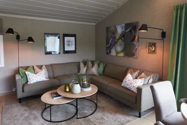 Nordic vegglampe 2lys sort