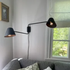 Nordic vegglampe 2lys sort