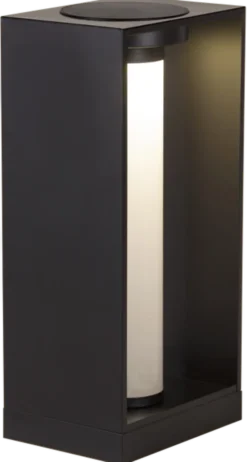 Oliver oppladbar lykt med solar 42cm sort
