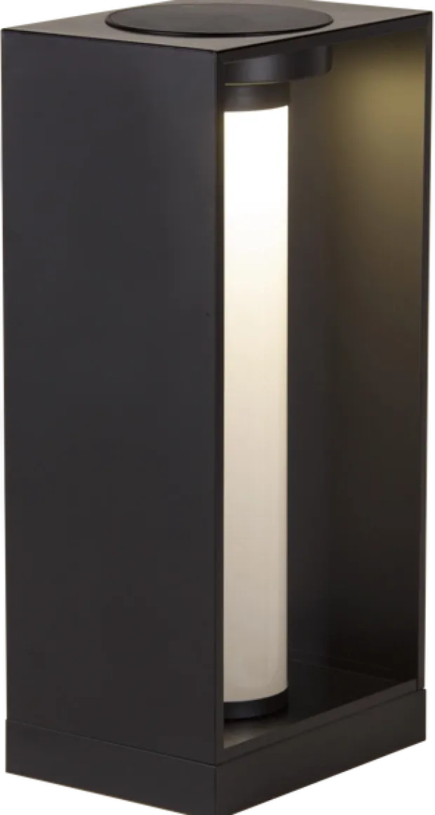 Oliver oppladbar lykt med solar 42cm sort
