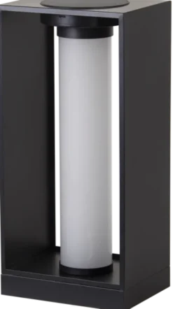 Oliver oppladbar lykt med solar 42cm sort