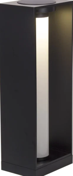 Oliver oppladbar lykt med solar 56cm sort