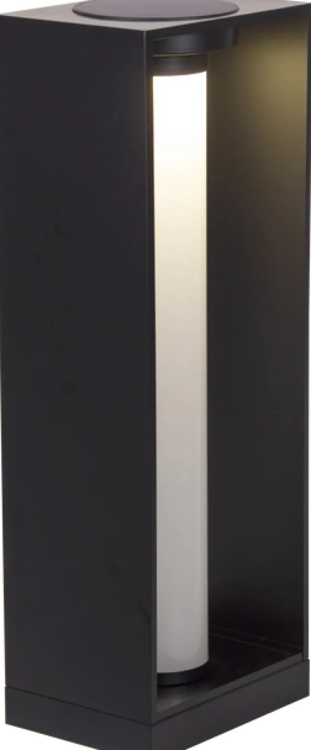 Oliver oppladbar lykt med solar 56cm sort