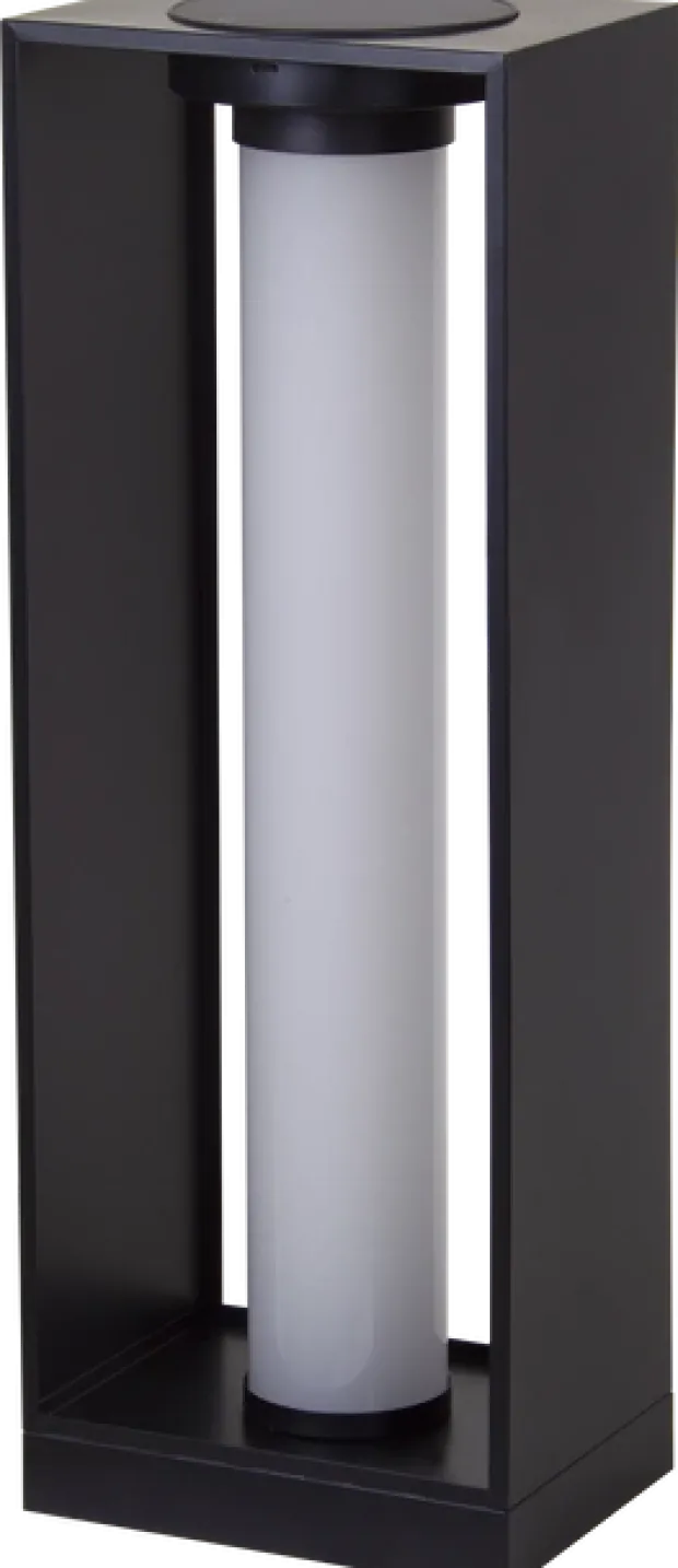 Oliver oppladbar lykt med solar 56cm sort