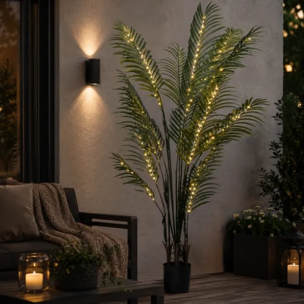 Palme LED IP44 180cm grønn