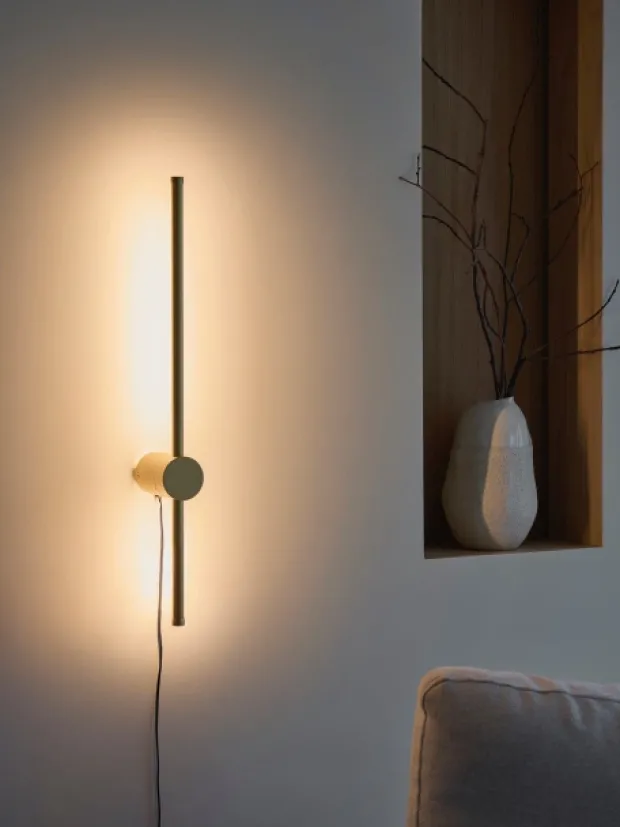 Pole LED vegglampe 60cm gull
