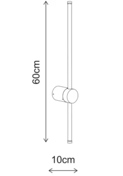 Pole LED vegglampe 60cm gull