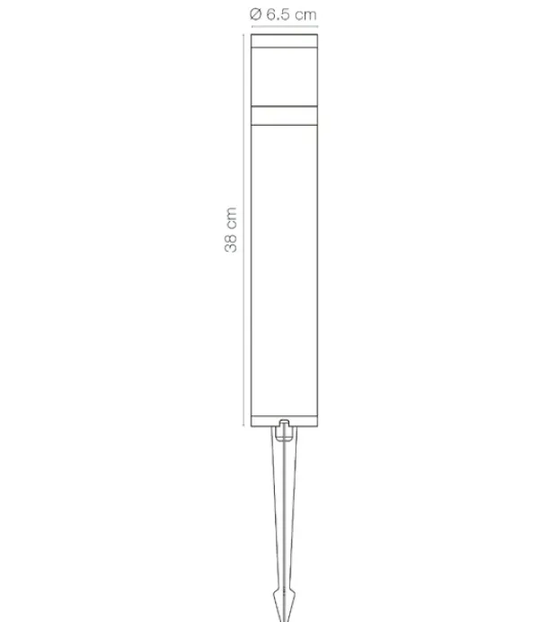 Polly utelampe stolpe IP65 38cm sort