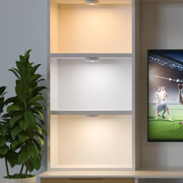 Puck LED oppladbar 3 pk. hvit
