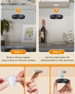 Puck LED oppladbar 3 pk. sort