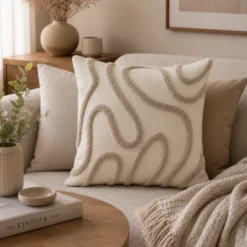 Putetrekk mønster 45cm beige