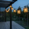 Rattan lyslenke IP44 6lys natur