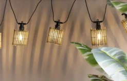 Rattan lyslenke IP44 6lys natur
