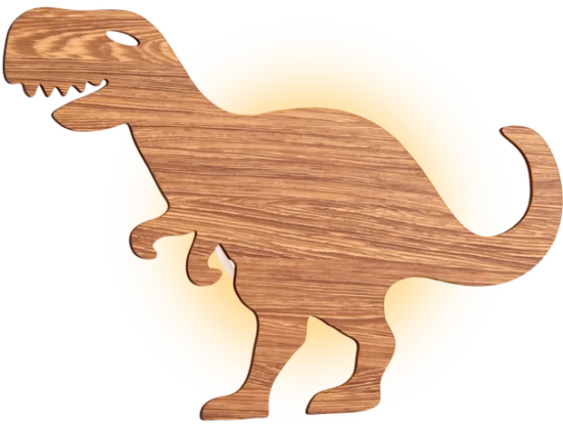 Rex Dinosaur LED vegglampe 33cm brun