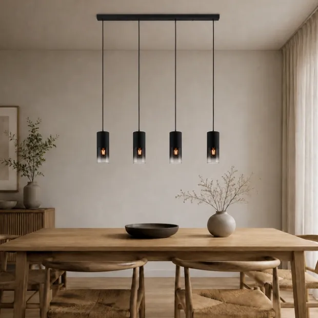 Robin taklampe rekke 4lys 80cm smoke