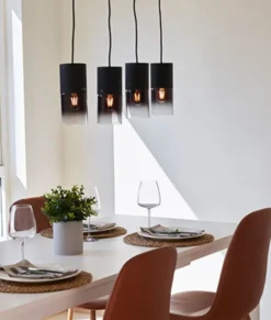 Robin taklampe rekke 4lys 80cm smoke