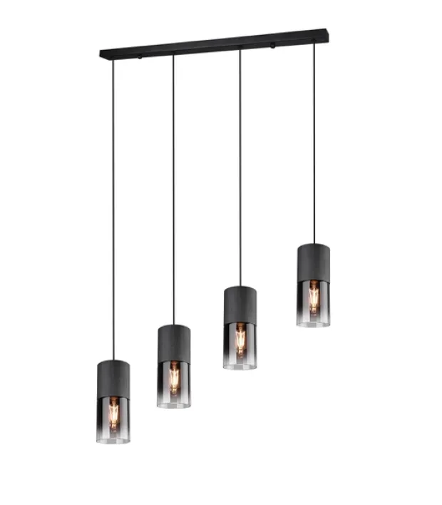 Robin taklampe rekke 4lys 80cm smoke