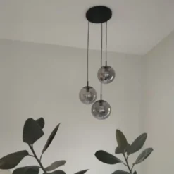 Rondell Ball taklampe 3lys 35cm smoke