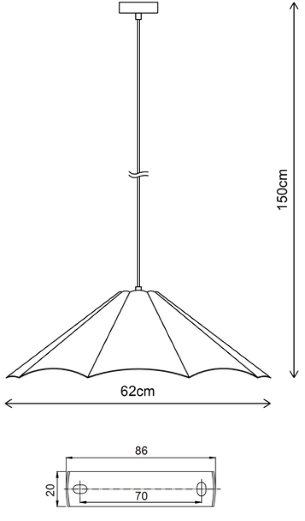 Sanna taklampe 62cm eikefiner