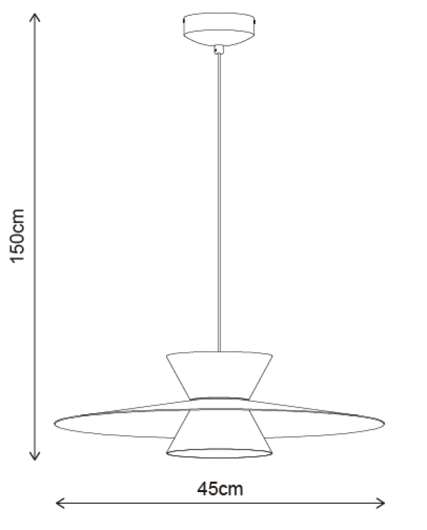 Selin LED taklampe 45cm brun