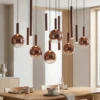 Serena taklampe oval rondell 12lys 120cm brun
