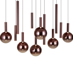 Serena taklampe oval rondell 12lys 120cm brun