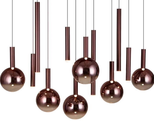 Serena taklampe oval rondell 12lys 120cm brun