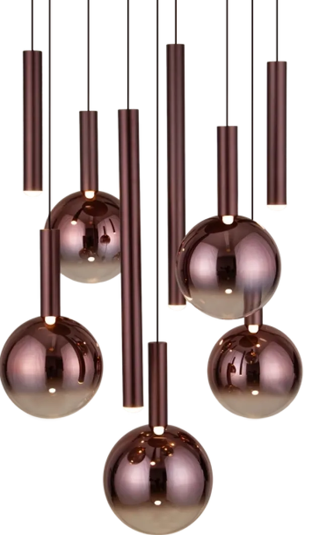 Serena taklampe rondell 9lys 62cm brun