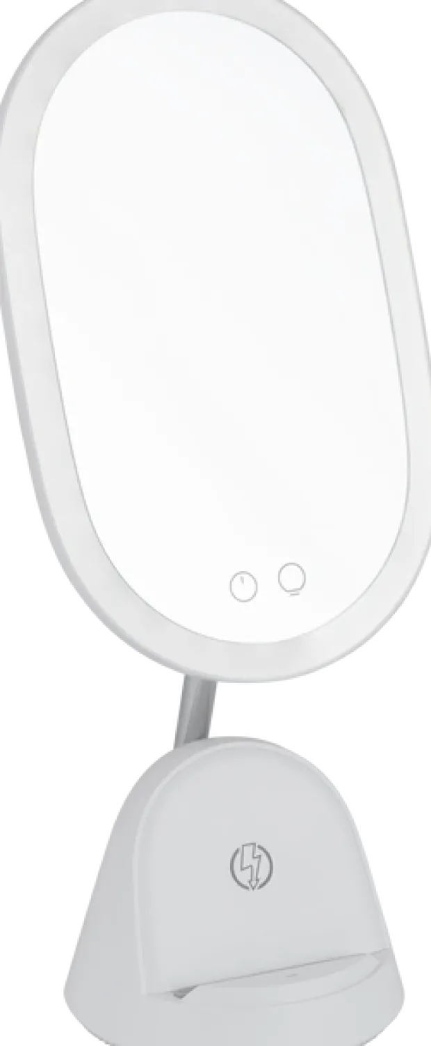 Sminkespeil LED med stativ 41,5cm hvit