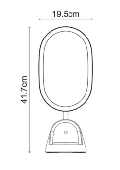 Sminkespeil LED med stativ 41,5cm hvit