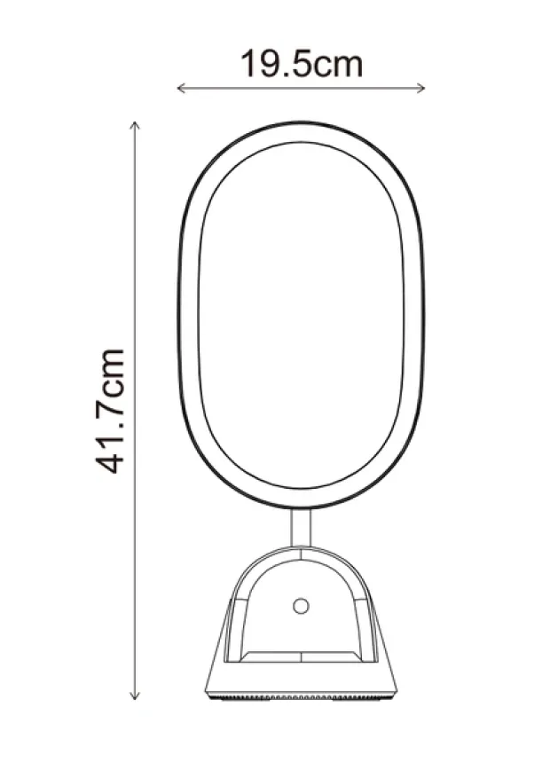 Sminkespeil LED med stativ 41,5cm hvit