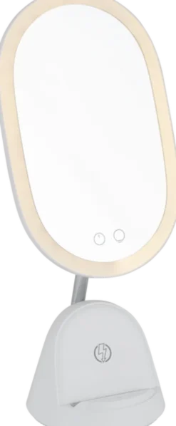 Sminkespeil LED med stativ 41,5cm hvit