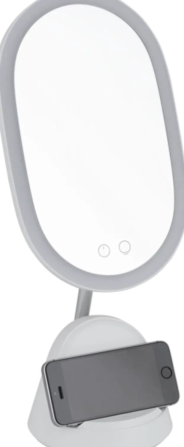 Sminkespeil LED med stativ 41,5cm hvit