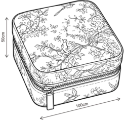 Smykkeskrin mønster 10cm rød