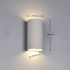 Soka vegglampe 2lys 18cm grå