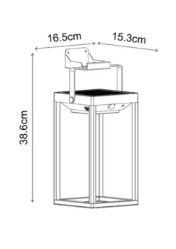 Solar Hailey oppladbar utelampe lykt IP44 sort
