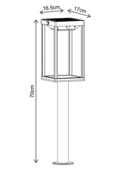 Solar Hailey oppladbar utelampe stolpe IP44 sort