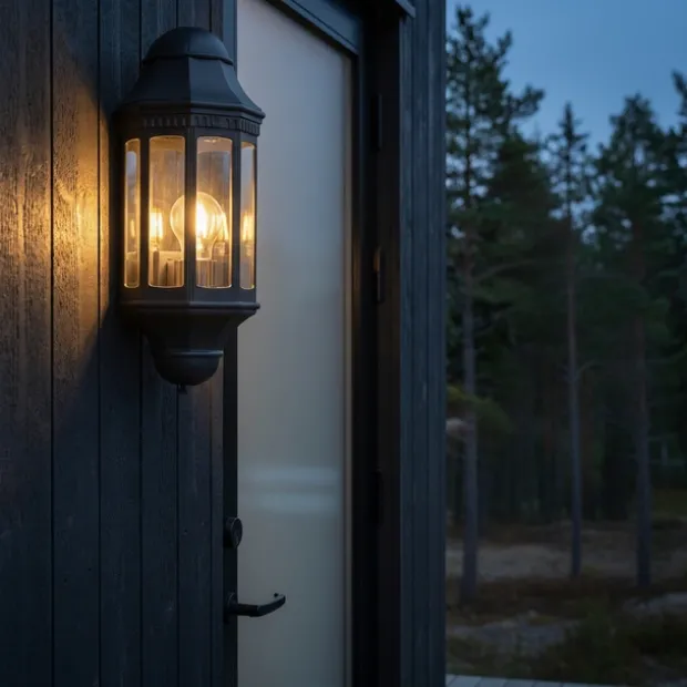 Stamsund utelampe vegg IP44 42cm grå