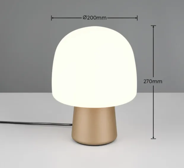 Steen bordlampe 27cm brun