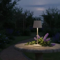 Stella Garden LED oppladbar utelampe bord IP65 38cm beige
