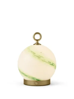 Stockholm oppladbar bordlampe 15cm marble green