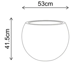 Stone blomsterpotte 53cm sort