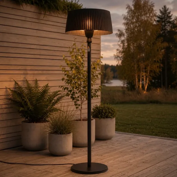 Terrassevarmer Oslo gulv IP44 teleskop 1500W sort