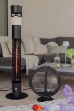 Terrassevarmer rund 1000W IP54 40cm sort