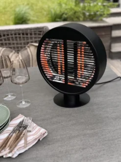 Terrassevarmer rund 1000W IP54 40cm sort
