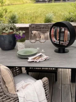 Terrassevarmer rund 1000W IP54 40cm sort