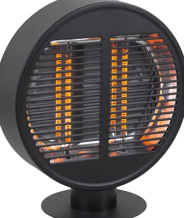 Terrassevarmer rund 1000W IP54 40cm sort