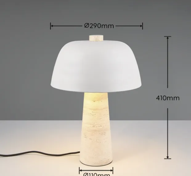Timba bordlampe 42cm grå